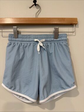 Pearl Street Swim Pale Blue Swim Shorts with White Trim